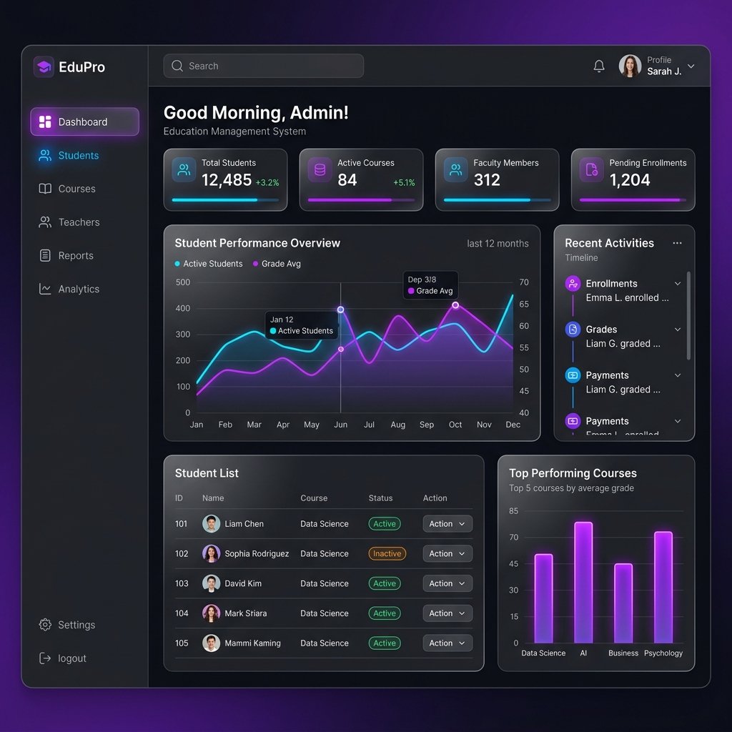 Rom Eğitim Yönetim Paneli Dashboard